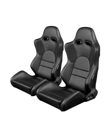 BRAUM Racing Seats Advan Series Sport Seats Black Leatherette (Black Stitching) Pair BRAUM Racing Seats Advan Series Sport Seats Black Leatherette (Black Stitching) Pair