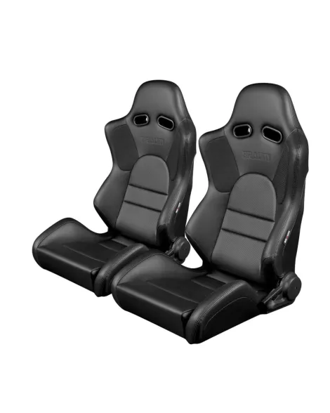 BRAUM Racing Seats Advan Series Sport Seats Black Leatherette (Black Stitching) Pair