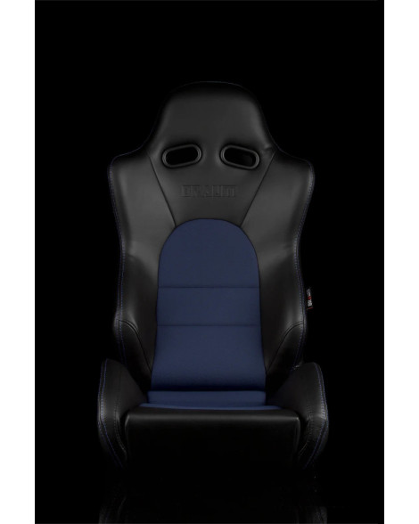 BRAUM Racing Seats Advan Series Sport Seats Black Leatherette with Blue Fabric Insert Pair BRAUM Racing Seats Advan Series Sport Seats Black Leatherette with Blue Fabric Insert Pair