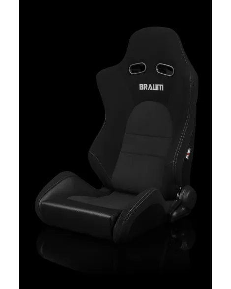 BRAUM Racing Seats Advan Series Sport Seats Black Cloth Alcantara Inserts Pair BRAUM Racing Seats Advan Series Sport Seats Black Cloth Alcantara Inserts Pair