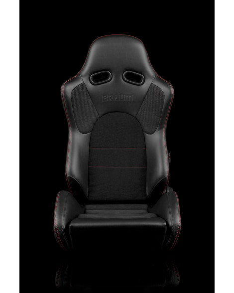 BRAUM Racing Seats Advan Series Sport Seats Black Leatherette (Red Stitching) Pair BRAUM Racing Seats Advan Series Sport Seats Black Leatherette (Red Stitching) Pair