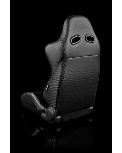 BRAUM Racing Seats Advan Series Sport Seats Black Leatherette (Red Stitching) Pair BRAUM Racing Seats Advan Series Sport Seats Black Leatherette (Red Stitching) Pair