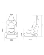BRAUM Viper-X Series Sport Seats Black Jacquard | White Piping (PAIR) BRAUM Viper-X Series Sport Seats Black Jacquard | White Piping (PAIR)