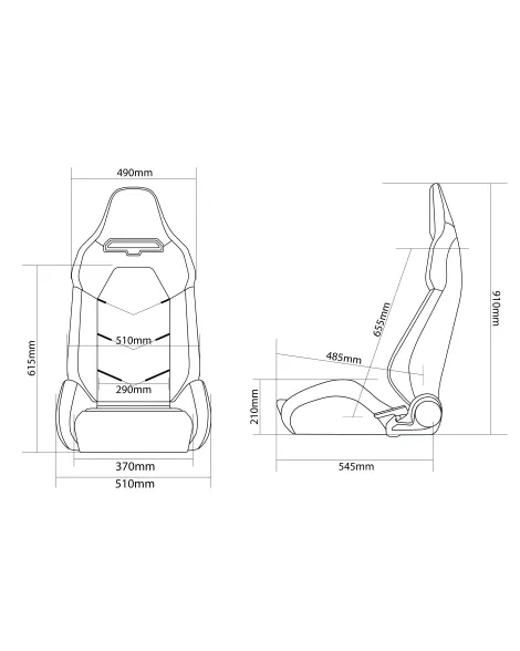 BRAUM Viper-X Series Sport Seats Black Jacquard | White Piping (PAIR) BRAUM Viper-X Series Sport Seats Black Jacquard | White Piping (PAIR)