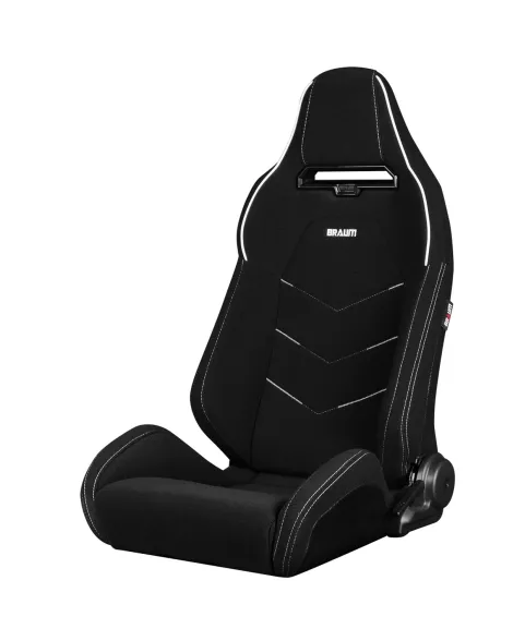BRAUM Viper-X Series Sport Seats Black Jacquard | White Piping (PAIR) BRAUM Viper-X Series Sport Seats Black Jacquard | White Piping (PAIR)
