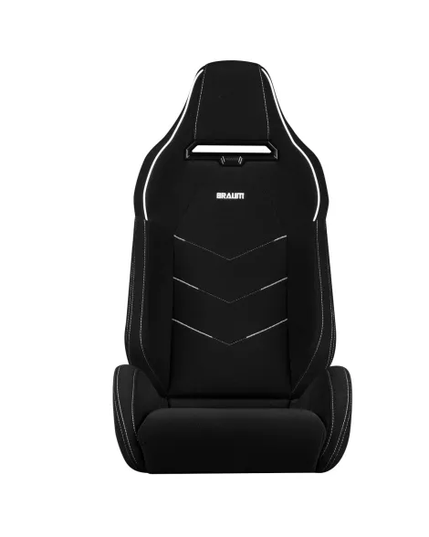 BRAUM Viper-X Series Sport Seats Black Jacquard | White Piping (PAIR) BRAUM Viper-X Series Sport Seats Black Jacquard | White Piping (PAIR)