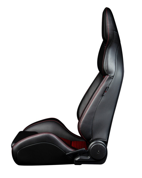 BRAUM Viper-X Series Sport Seats Black Leatherette | Red Houndstooth PAIR BRAUM Viper-X Series Sport Seats Black Leatherette | Red Houndstooth PAIR
