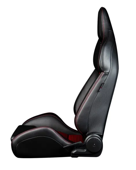 BRAUM Viper-X Series Sport Seats Black Leatherette | Red Houndstooth PAIR BRAUM Viper-X Series Sport Seats Black Leatherette | Red Houndstooth PAIR