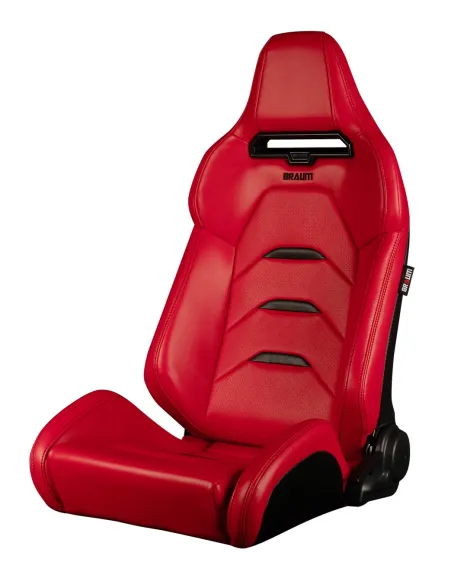 BRAUM Viper-X Series Sport Seats Red Leatherette | Black Trim (PAIR) BRAUM Viper-X Series Sport Seats Red Leatherette | Black Trim (PAIR)