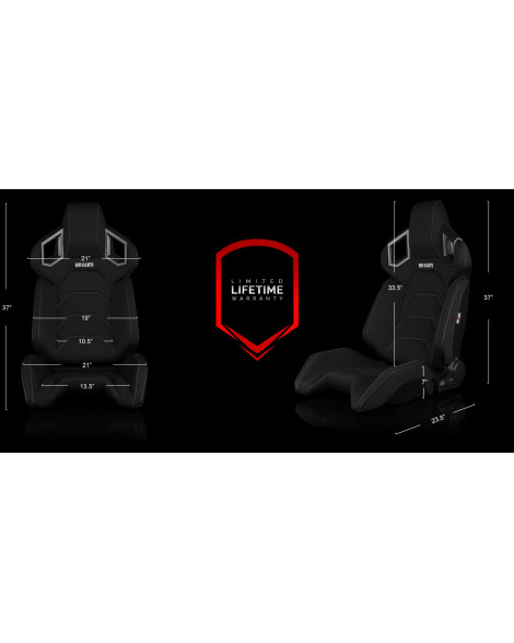 BRAUM Racing Seats Alpha-X Series Sport Seats Black Polo Fabric (Grey Stitching) BRAUM Racing Seats Alpha-X Series Sport Seats Black Polo Fabric (Grey Stitching)