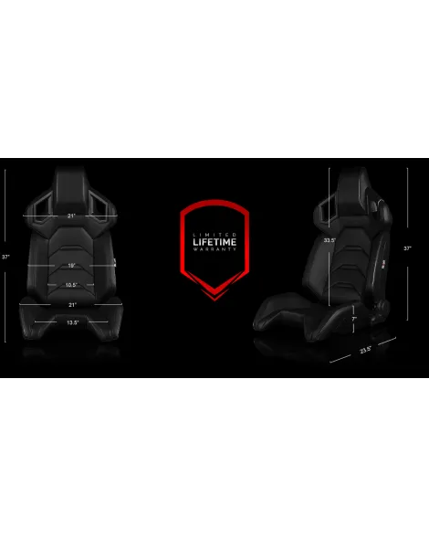 BRAUM Racing Seats Alpha-X Series Sport Seats Black Pair BRAUM Racing Seats Alpha-X Series Sport Seats Black Pair