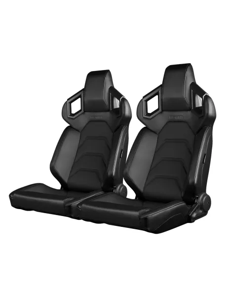 BRAUM Racing Seats Alpha-X Series Sport Seats Black & Black Stitching - Low Base Version Pair BRAUM Racing Seats Alpha-X Series Sport Seats Black & Black Stitching - Low Base Version Pair