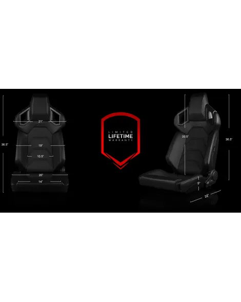 BRAUM Racing Seats Alpha-X Series Sport Seats Black & Black Stitching - Low Base Version Pair BRAUM Racing Seats Alpha-X Series Sport Seats Black & Black Stitching - Low Base Version Pair