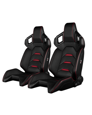 BRAUM Racing Seats Alpha-X Series Sport Seats Black & Red Pair BRAUM Racing Seats Alpha-X Series Sport Seats Black & Red Pair