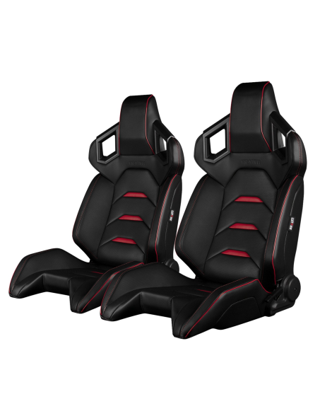 BRAUM Racing Seats Alpha-X Series Sport Seats Black & Red Pair BRAUM Racing Seats Alpha-X Series Sport Seats Black & Red Pair