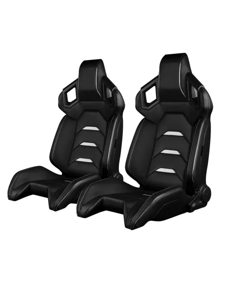 BRAUM Racing Seats Alpha-X Series Sport Seats Black & White Pair BRAUM Racing Seats Alpha-X Series Sport Seats Black & White Pair