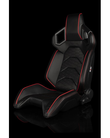 BRAUM Racing Seats Alpha-X Series Sport Seats Black & Red Trim / Embossed Pattern BESPOKE ONLY 3-4 Months BRAUM Racing Seats Alpha-X Series Sport Seats Black & Red Trim / Embossed Pattern BESPOKE ONLY 3-4 Months