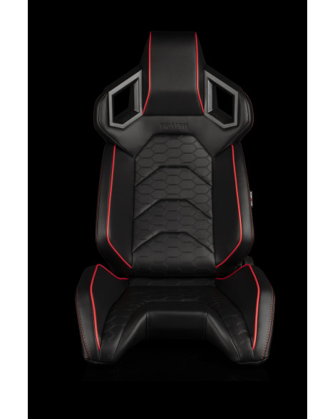 BRAUM Racing Seats Alpha-X Series Sport Seats Black & Red Trim / Embossed Pattern BESPOKE ONLY 3-4 Months BRAUM Racing Seats Alpha-X Series Sport Seats Black & Red Trim / Embossed Pattern BESPOKE ONLY 3-4 Months