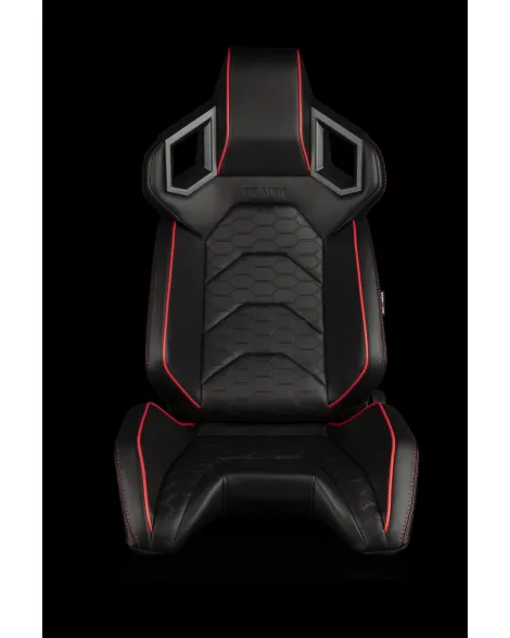BRAUM Racing Seats Alpha-X Series Sport Seats Black & Red Trim / Embossed Pattern BESPOKE ONLY 3-4 Months BRAUM Racing Seats Alpha-X Series Sport Seats Black & Red Trim / Embossed Pattern BESPOKE ONLY 3-4 Months