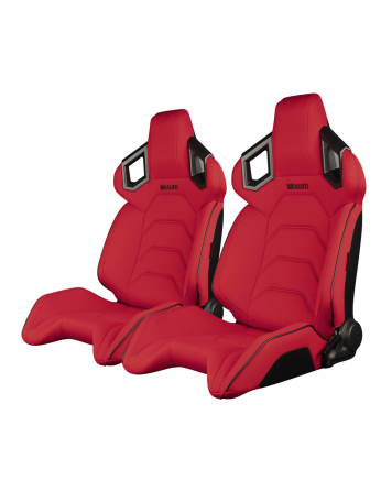 BRAUM Racing Seats Alpha-X Series Sport Seats Red Polo Fabric (Black Stitching) Pair BRAUM Racing Seats Alpha-X Series Sport Seats Red Polo Fabric (Black Stitching) Pair