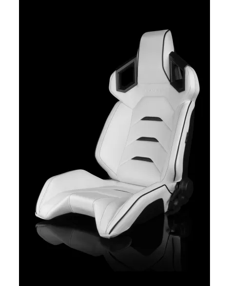 BRAUM Racing Seats Alpha-X Series Sport Seats White & Black Pair BRAUM Racing Seats Alpha-X Series Sport Seats White & Black Pair