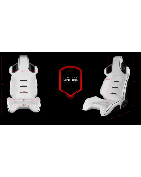 BRAUM Racing Seats Alpha-X Series Sport Seats White & Black Pair BRAUM Racing Seats Alpha-X Series Sport Seats White & Black Pair
