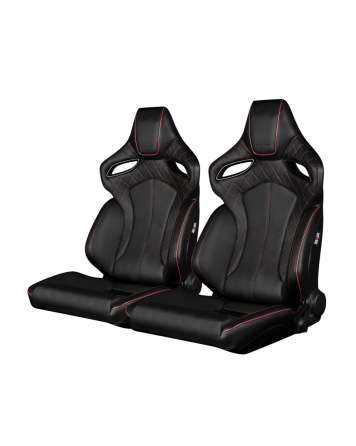 BRAUM Racing Seats Orue Series Sport Seats Black Diamond (Red Stitching) Pair BRAUM Racing Seats Orue Series Sport Seats Black Diamond (Red Stitching) Pair