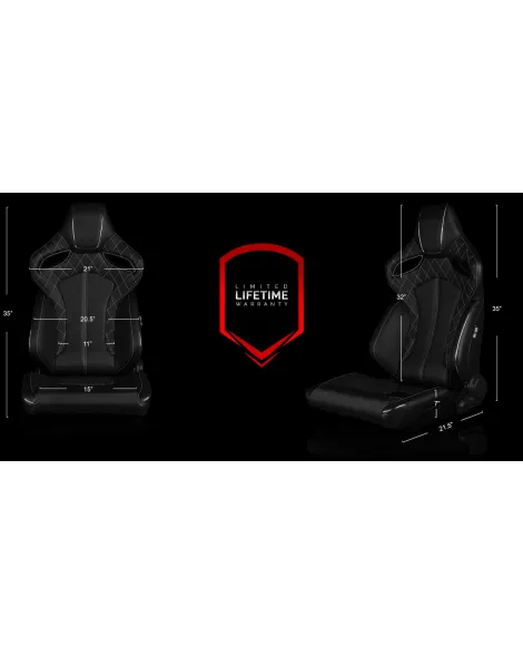 BRAUM Racing Seats Orue Series Sport Seats Black Diamond (White Stitching) Pair BRAUM Racing Seats Orue Series Sport Seats Black Diamond (White Stitching) Pair