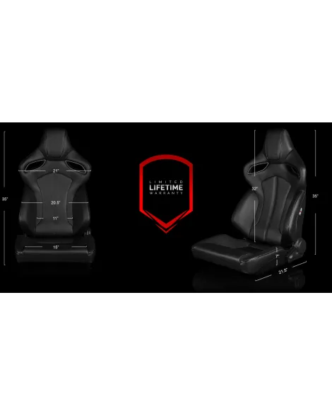 BRAUM Racing Seats Orue Series Sport Seats Black Leatherette Pair BESPOKE ONLY - 6-8 week lead time BRAUM Racing Seats Orue Series Sport Seats Black Leatherette Pair BESPOKE ONLY - 6-8 week lead time