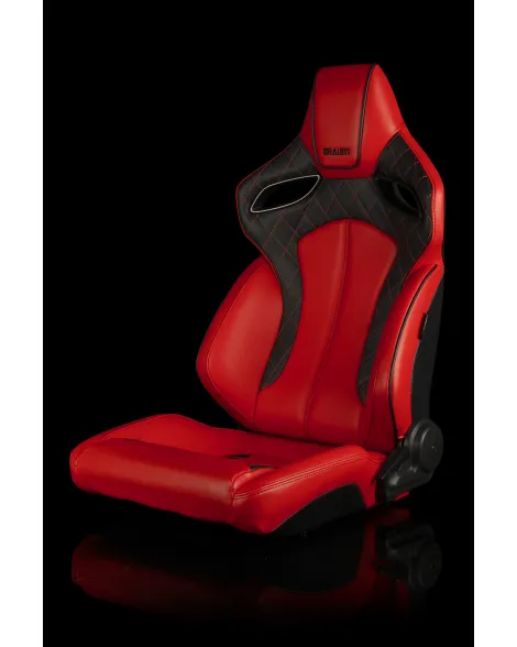 BRAUM Racing Seats Orue Series Sport Seats Red Diamond (Red Stitching) Pair BRAUM Racing Seats Orue Series Sport Seats Red Diamond (Red Stitching) Pair