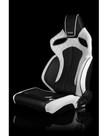 BRAUM Racing Seats Orue Series Sport Seats White Diamond (Black Stitching) Pair BRAUM Racing Seats Orue Series Sport Seats White Diamond (Black Stitching) Pair