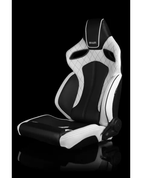 BRAUM Racing Seats Orue Series Sport Seats White Diamond (Black Stitching) Pair BRAUM Racing Seats Orue Series Sport Seats White Diamond (Black Stitching) Pair