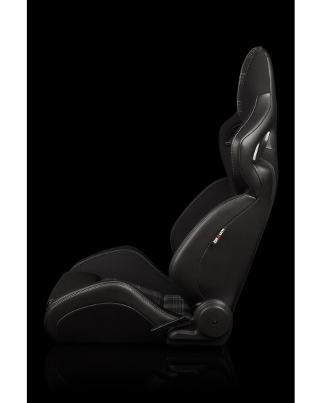 BRAUM Racing Seats Orue-S Series Sport Seats Black & Grey Plaid Pair BRAUM Racing Seats Orue-S Series Sport Seats Black & Grey Plaid Pair