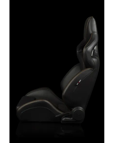 BRAUM Racing Seats Orue-S Series Sport Seats Honeycomb Alcantara | Orange Stitching Pair BRAUM Racing Seats Orue-S Series Sport Seats Honeycomb Alcantara | Orange Stitching Pair