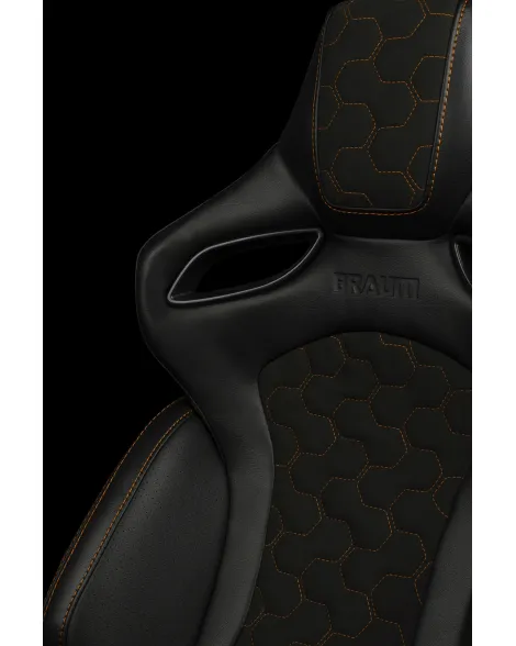 BRAUM Racing Seats Orue-S Series Sport Seats Honeycomb Alcantara | Orange Stitching Pair BRAUM Racing Seats Orue-S Series Sport Seats Honeycomb Alcantara | Orange Stitching Pair