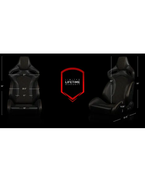 BRAUM Racing Seats Orue-S Series Sport Seats Honeycomb Alcantara | Orange Stitching Pair BRAUM Racing Seats Orue-S Series Sport Seats Honeycomb Alcantara | Orange Stitching Pair