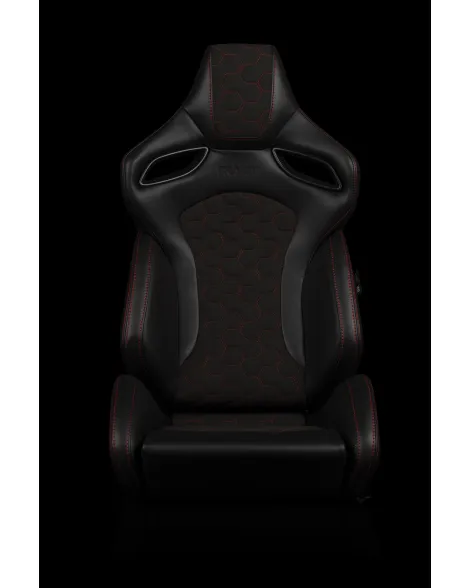 BRAUM Racing Seats Orue-S Series Sport Seats Honeycomb Alcantara | Red Stitching Pair BRAUM Racing Seats Orue-S Series Sport Seats Honeycomb Alcantara | Red Stitching Pair