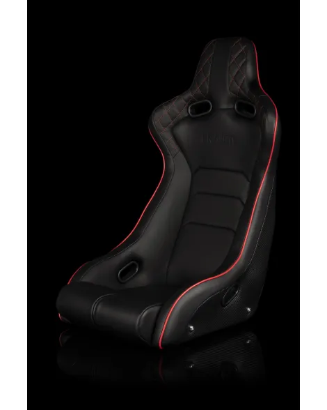 BRAUM Racing Seats Venom-X Series Fixed Back Bucket Seat [Diamond Ed. Red Piping] Single