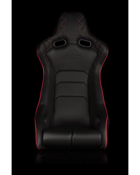 BRAUM Racing Seats Venom-X Series Fixed Back Bucket Seat [Diamond Ed. Red Piping] Single