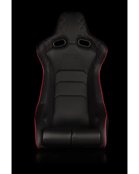 BRAUM Racing Seats Venom-X Series Fixed Back Bucket Seat [Diamond Ed. Red Piping] Single