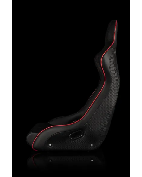 BRAUM Racing Seats Venom-X Series Fixed Back Bucket Seat [Diamond Ed. Red Piping] Single