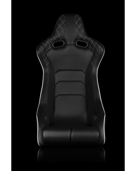 BRAUM Racing Seats Venom-X Series Fixed Back Bucket Seat [Diamond Ed. White Piping] Single