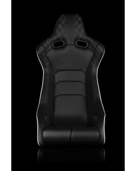 BRAUM Racing Seats Venom-X Series Fixed Back Bucket Seat [Diamond Ed. White Piping] Single