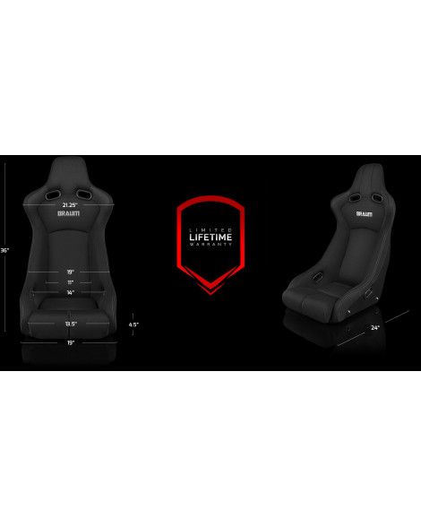 BRAUM Racing Seats Venom-R Series Fixed-Back Bucket Seats Black Cloth / Carbon Fiber Single BRAUM Racing Seats Venom-R Series Fixed-Back Bucket Seats Black Cloth / Carbon Fiber Single