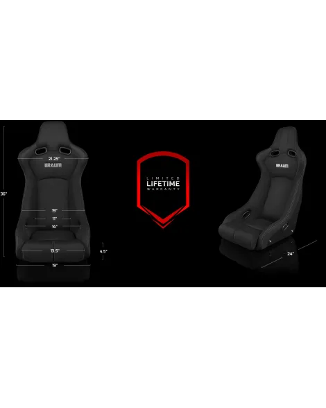 BRAUM Racing Seats Venom-R Series Fixed-Back Bucket Seats Black Cloth / Carbon Fiber Single BRAUM Racing Seats Venom-R Series Fixed-Back Bucket Seats Black Cloth / Carbon Fiber Single