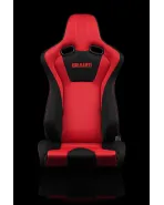 BRAUM Racing Seats Venom Series Sport Seats Black and Red Cloth (Red Stitching) Pair BRAUM Racing Seats Venom Series Sport Seats Black and Red Cloth (Red Stitching) Pair