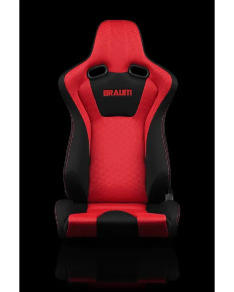 BRAUM Racing Seats Venom Series Sport Seats Black and Red Cloth (Red Stitching) Pair BRAUM Racing Seats Venom Series Sport Seats Black and Red Cloth (Red Stitching) Pair