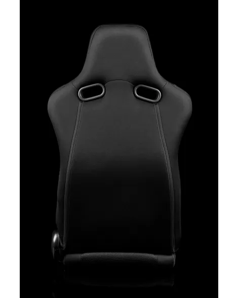 BRAUM Racing Seats Venom Series Sport Seats Black Cloth (Red Stitching) Pair