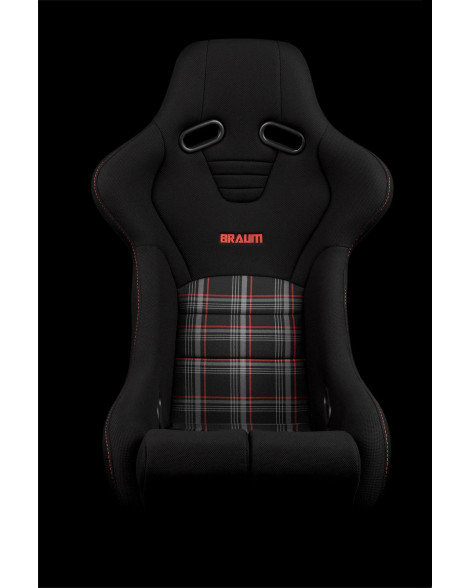BRAUM Racing Seats Falcon-R Series Fixed Back Bucket Composite Seat Black | Red Plaid Single BRAUM Racing Seats Falcon-R Series Fixed Back Bucket Composite Seat Black | Red Plaid Single