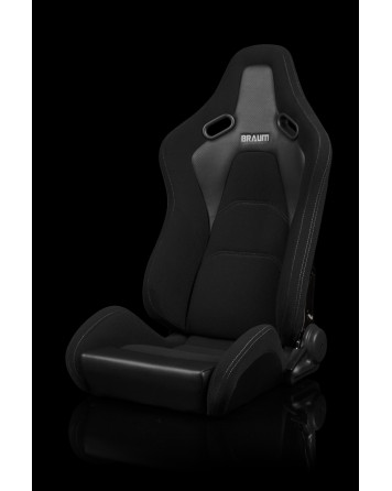 BRAUM Racing Seats Falcon-S Series Sport Seats Black Cloth / Grey Stitching PAIR BRAUM Racing Seats Falcon-S Series Sport Seats Black Cloth / Grey Stitching PAIR